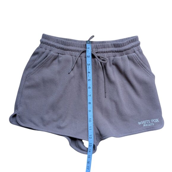 White Fox Boutique Brown Waffle Shorts Adjustable Waist Women Small - Picture 5 of 8